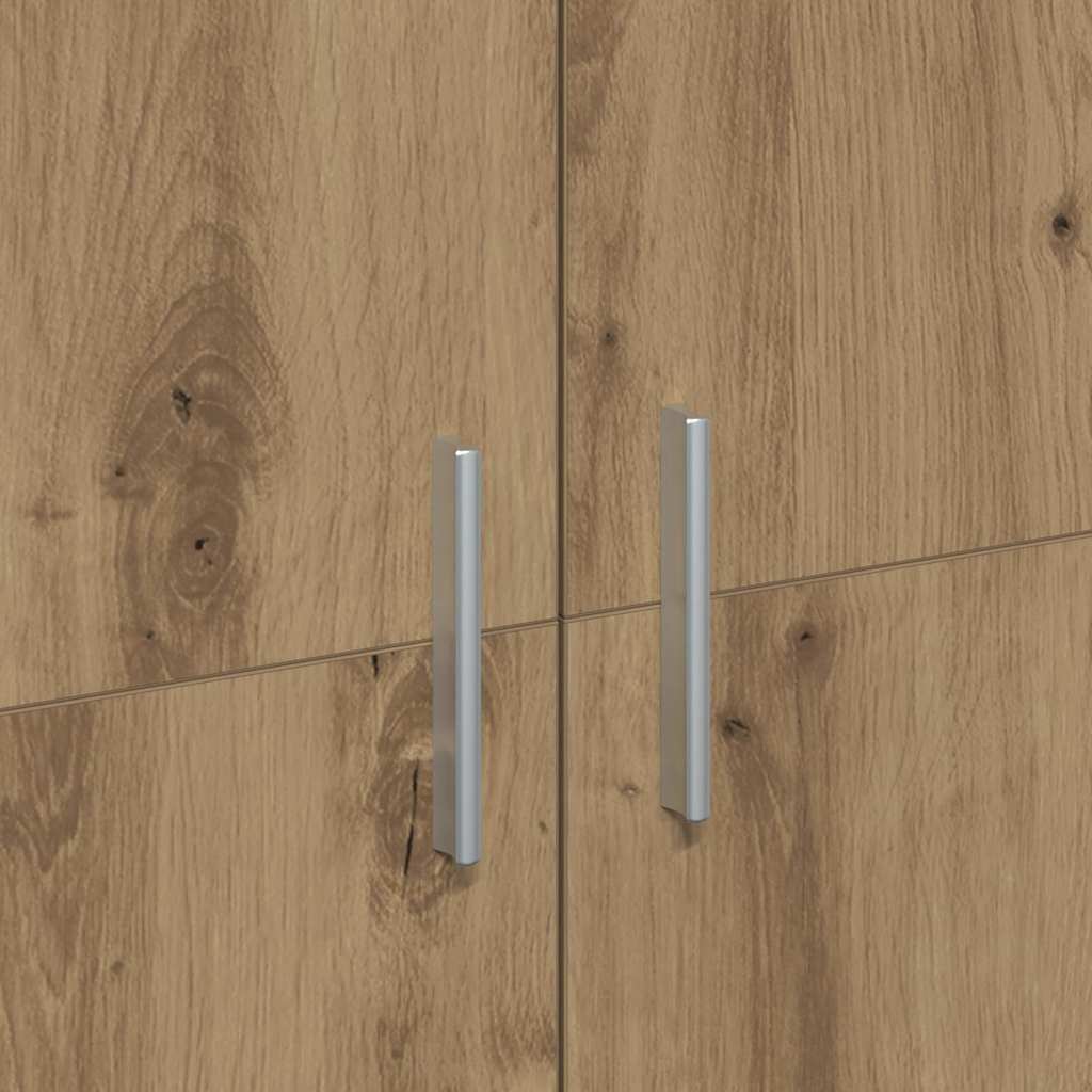 Premium Highboard aus massiver Eiche | 80 X 35 X 180 cm | Handgefertigter Design-Schrank | Rustikale Vitrine & Kommode für Wohn- und Esszimmer