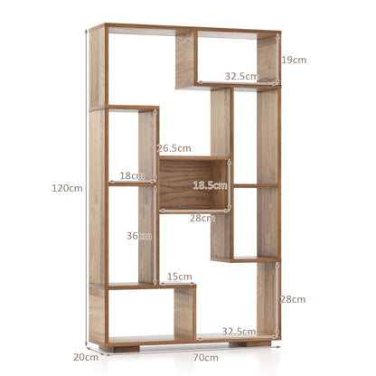 Geometrisches Standregal | Modernes Würfeldesign | Wandmontage-Sicherung | 70 X 120 cm
