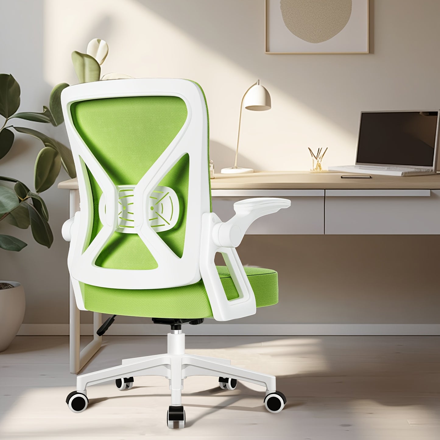 Airchros Ergonomischer Bürostuhl | Verstellbare Lendenwirbelstütze | Hochklappbare Armlehnen | Wippfunktion | Belastbar bis 150 kg