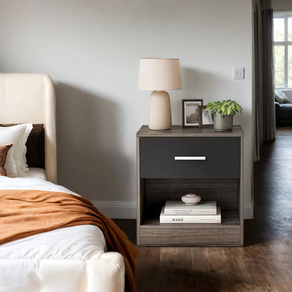 Moderner Nachttisch mit Schublade & offenem Fach | Beistelltisch für Schlaf- & Wohnzimmer | 28 X 39 X 41 cm | 4 Farben verfügbar