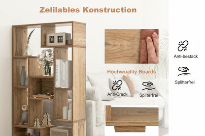 Geometrisches Standregal | Modernes Würfeldesign | Wandmontage-Sicherung | 70 X 120 cm