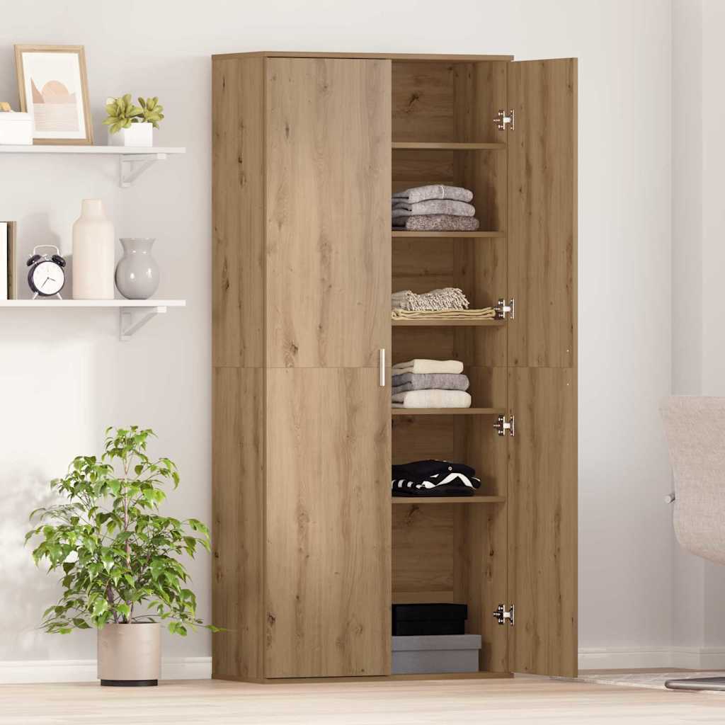 Premium Highboard aus massiver Eiche | 80 X 35 X 180 cm | Handgefertigter Design-Schrank | Rustikale Vitrine & Kommode für Wohn- und Esszimmer