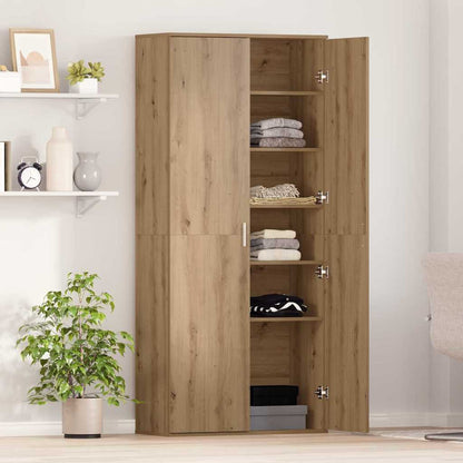 Premium Highboard aus massiver Eiche | 80 X 35 X 180 cm | Handgefertigter Design-Schrank | Rustikale Vitrine & Kommode für Wohn- und Esszimmer