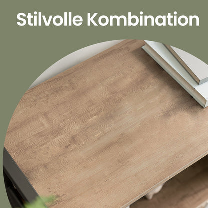 Industrie-Design Standregal mit Schrank | 4 Etagen & Doppeltür | Robustes Stahlgestell | 74 X 154,5 cm