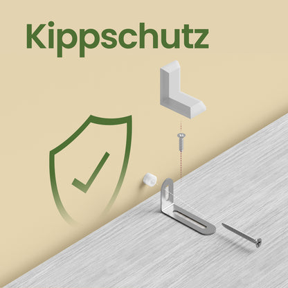 Industrie-Design Standregal mit Schrank | 4 Etagen & Doppeltür | Robustes Stahlgestell | 74 X 154,5 cm