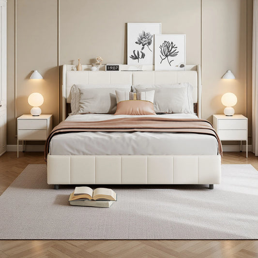 Upholstered Storage Double bed