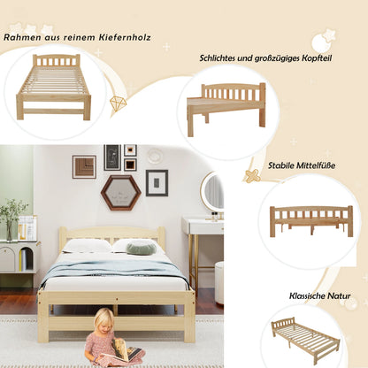 Massivholzbett 90 x 200 cm