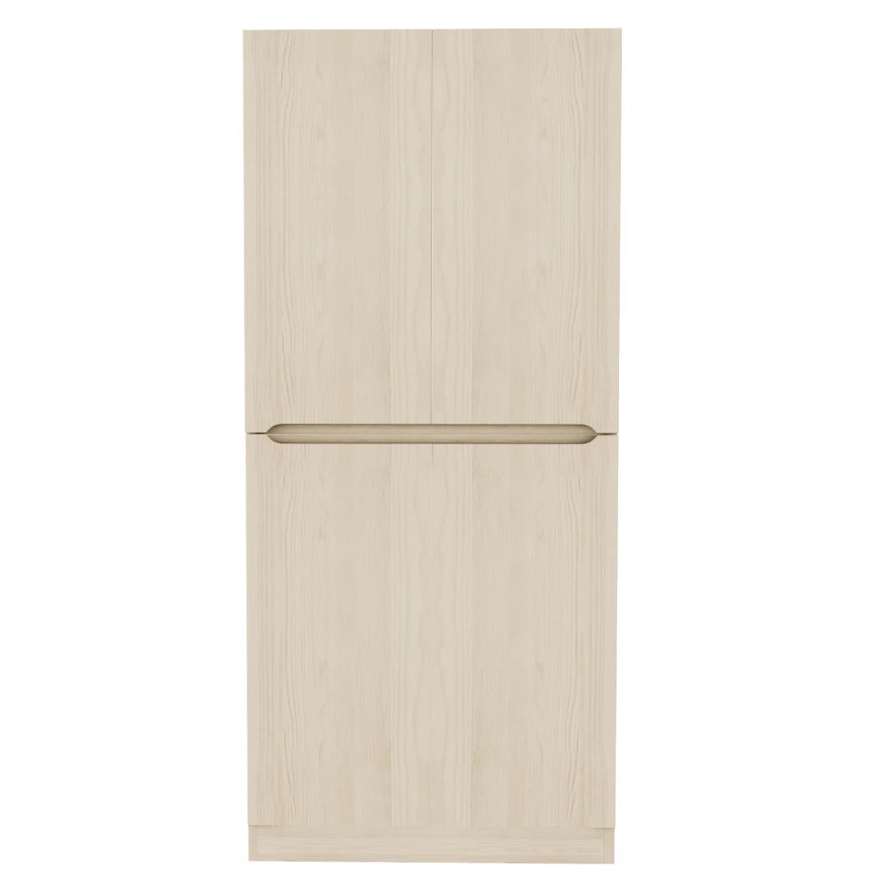 Kompaktschrank mit Doppeltür | Optimale Raumaufteilung | 70 x 170 | Weiß/Holz