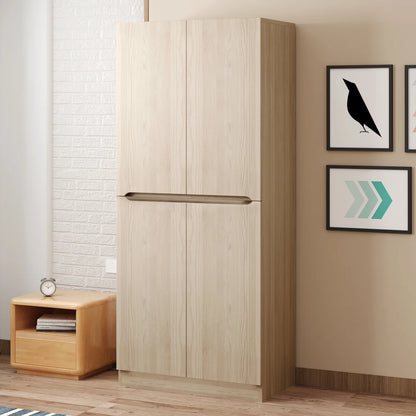 Kompaktschrank mit Doppeltür | Optimale Raumaufteilung | 70 x 170 | Weiß/Holz