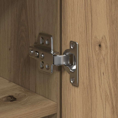 Premium Highboard aus massiver Eiche | 80 X 35 X 180 cm | Handgefertigter Design-Schrank | Rustikale Vitrine & Kommode für Wohn- und Esszimmer