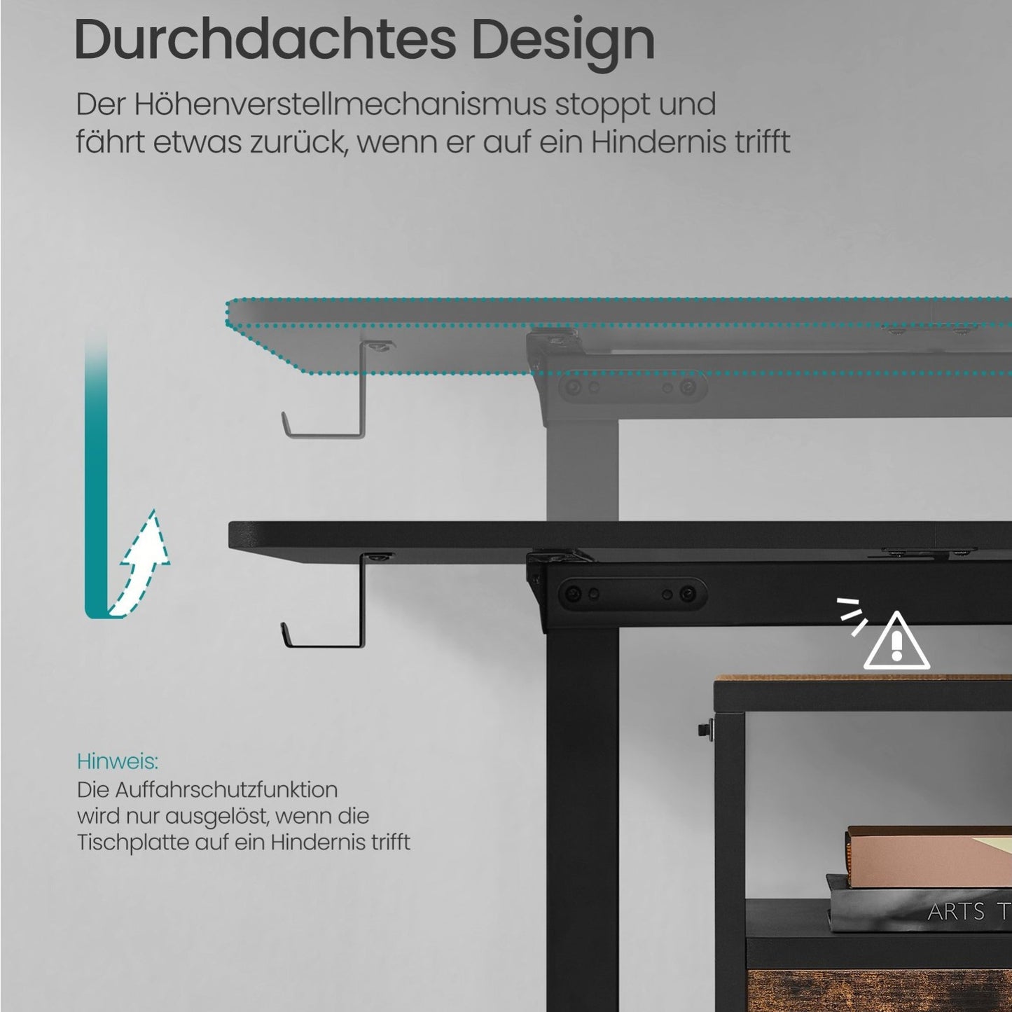 Ergonomischer Elektro-Schreibtisch | 60 x 140 cm | Höhenverstellbar (72–120 cm) | Memory-Funktion für 4 Höhen | Ideal für Home-Office & Studium