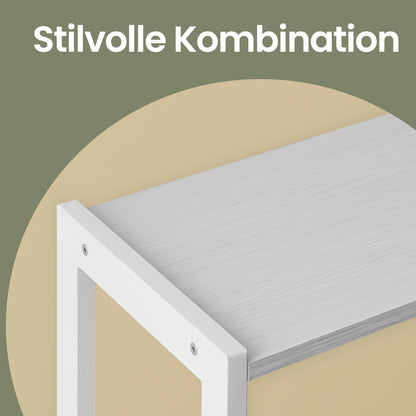 Industrie-Design Standregal mit Schrank | 4 Etagen & Doppeltür | Robustes Stahlgestell | 74 X 154,5 cm