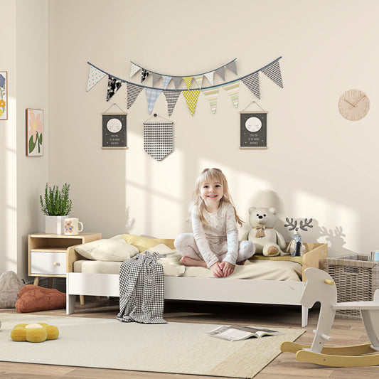 Kleinkinderbett 70x140 cm | Sicherer Rausfallschutz & Bodennähe | Kompaktes Design für Kinder (3-8 Jahre)