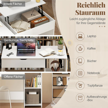 Moderner Eckschreibtisch in Weiß | Kompakter L-Form Arbeitstisch | Integrierte Staufächer & Kabelmanagement | Home-Office & Studium