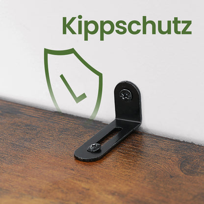 Industrie-Design Standregal mit Schrank | 4 Etagen & Doppeltür | Robustes Stahlgestell | 74 X 154,5 cm