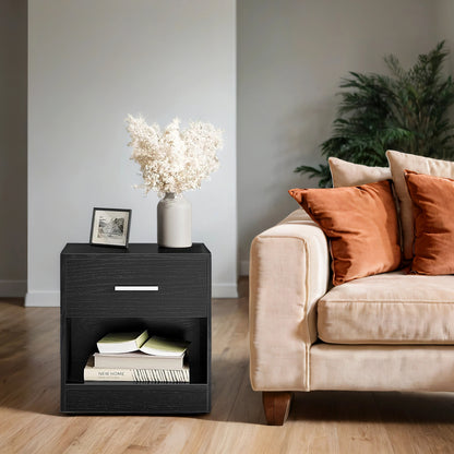 Moderner Nachttisch mit Schublade & offenem Fach | Beistelltisch für Schlaf- & Wohnzimmer | 28 X 39 X 41 cm | 4 Farben verfügbar