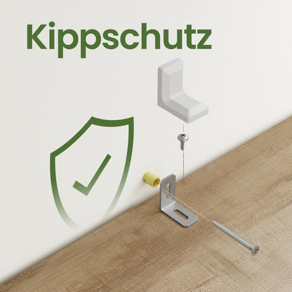 Industrie-Design Standregal mit Schrank | 4 Etagen & Doppeltür | Robustes Stahlgestell | 74 X 154,5 cm