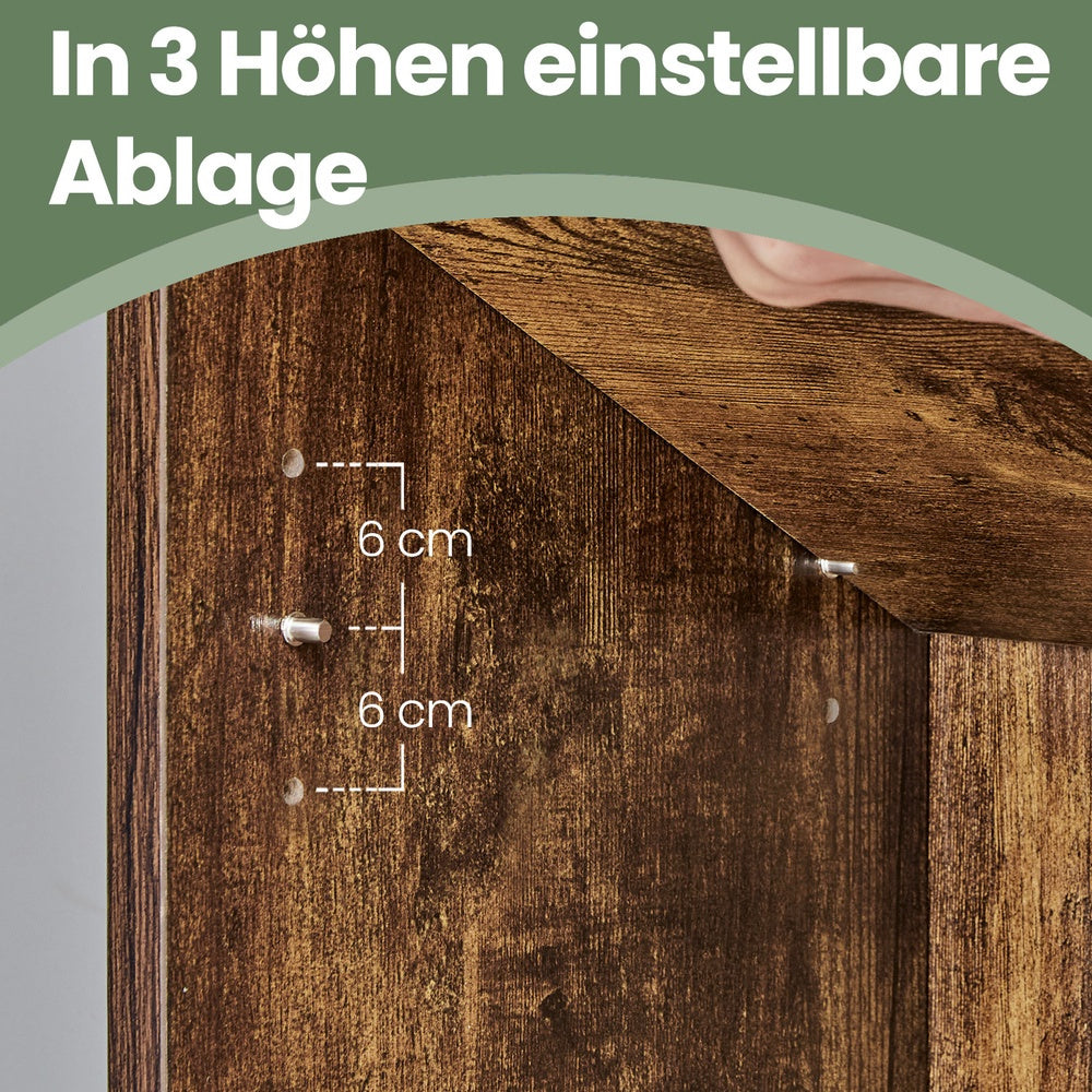 Skandinavisches Standregal mit 6 Ebenen | Schlankes Bücherregal |  Weiß & Naturholz-Optik | 24 X 60 X 178.5 cm