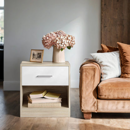Moderner Nachttisch mit Schublade & offenem Fach | Beistelltisch für Schlaf- & Wohnzimmer | 28 X 39 X 41 cm | 4 Farben verfügbar